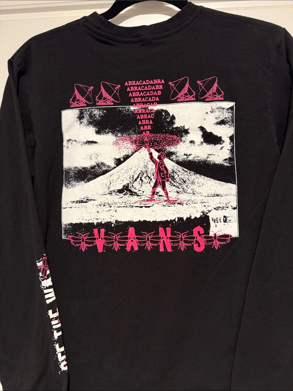 Vans Black Long-Sleeve Tee with Pink Graphics